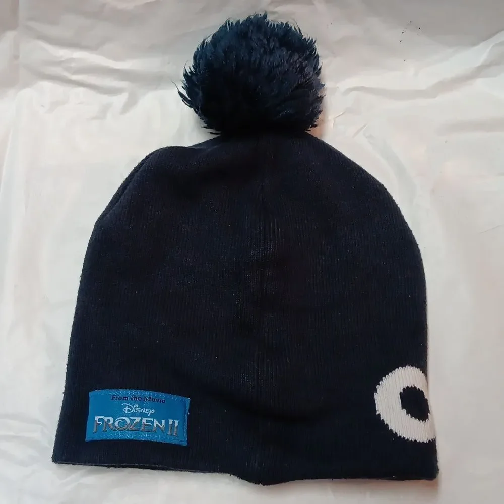 Disney Frozen Olaf Kids Navy Blue Beanie with Character Design 11/2-4Y